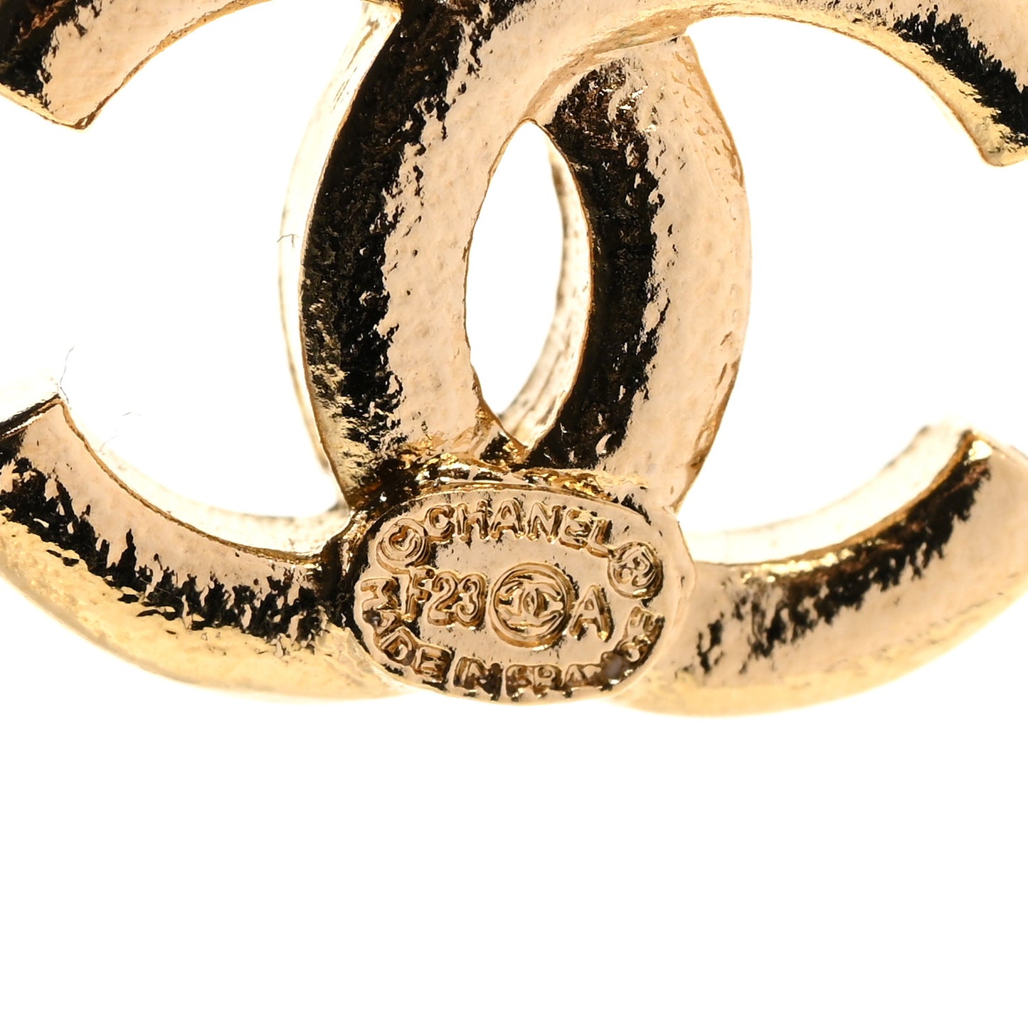 Crystal CC Flower Drop Earrings Gold