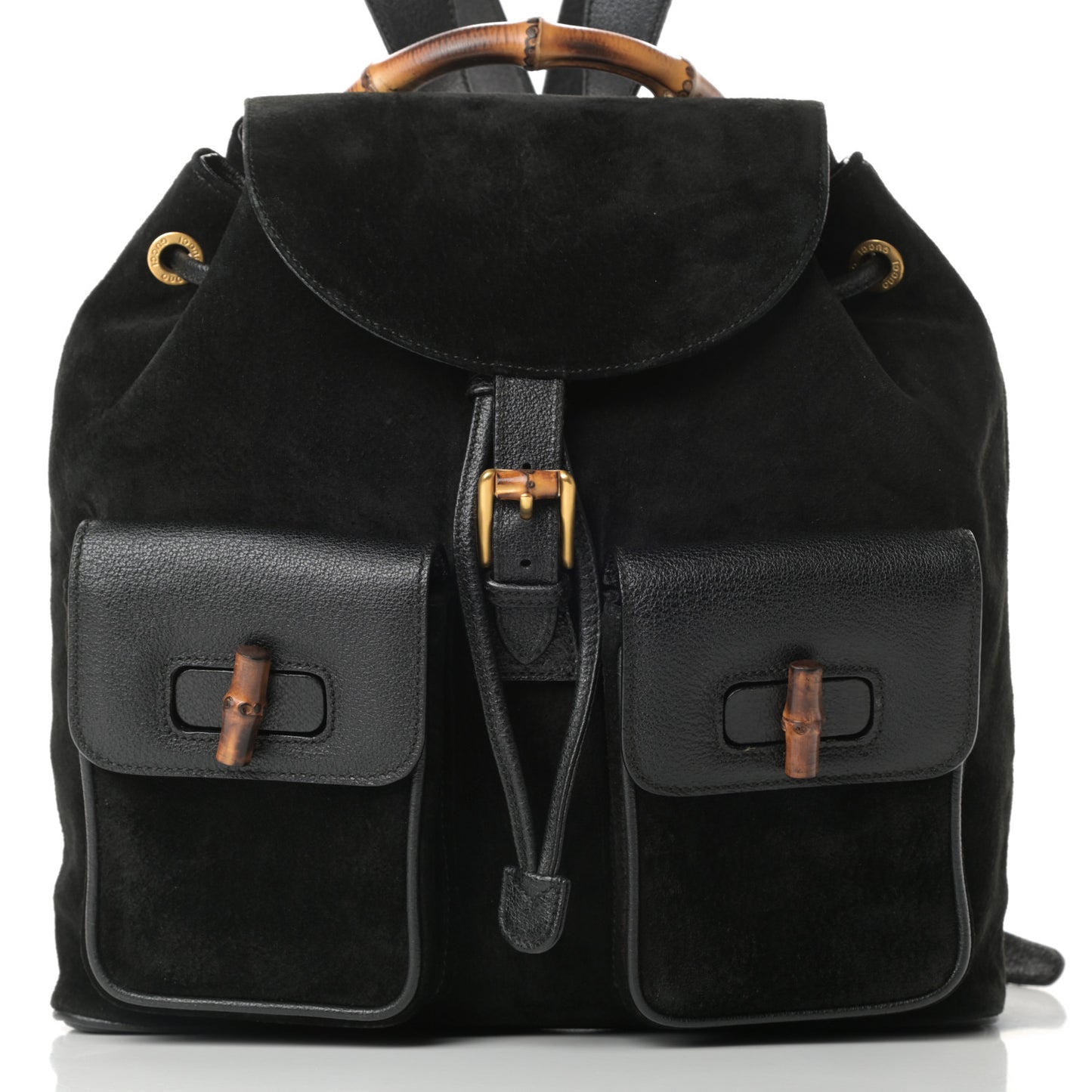 Suede Bamboo Backpack Black