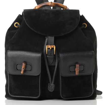 Gucci Suede Bamboo Backpack Black 8 of 10
