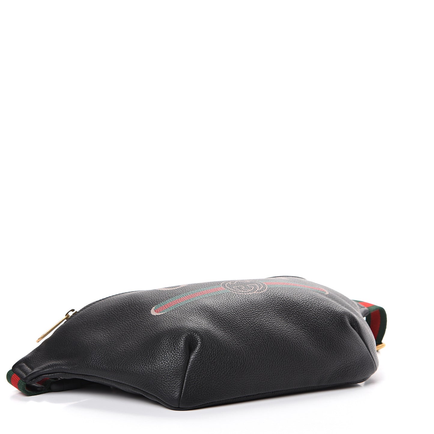 Grained Calfskin Logo Belt Bag Black