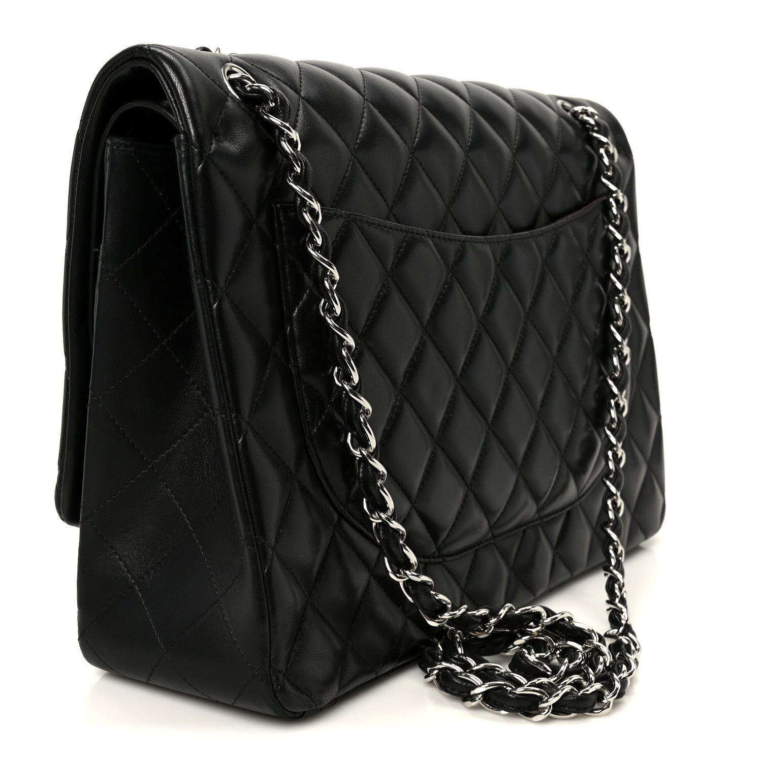 Chanel Lambskin Quilted Maxi Double Flap Black 3 of 11