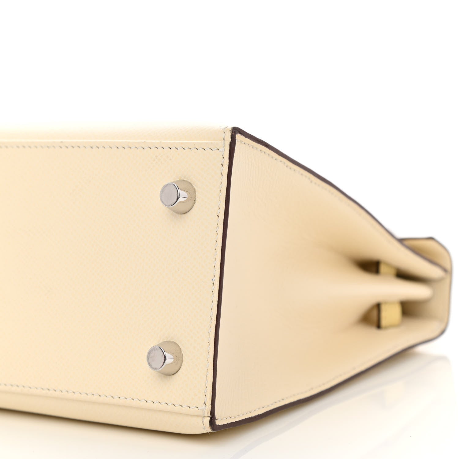 Hermes Epsom Tri-Color Kelly Sellier 25 Nata Jaune Poussin Sesame 10 of 11