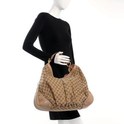 Gucci Monogram Large Jockey Hobo Beige 2 of 7