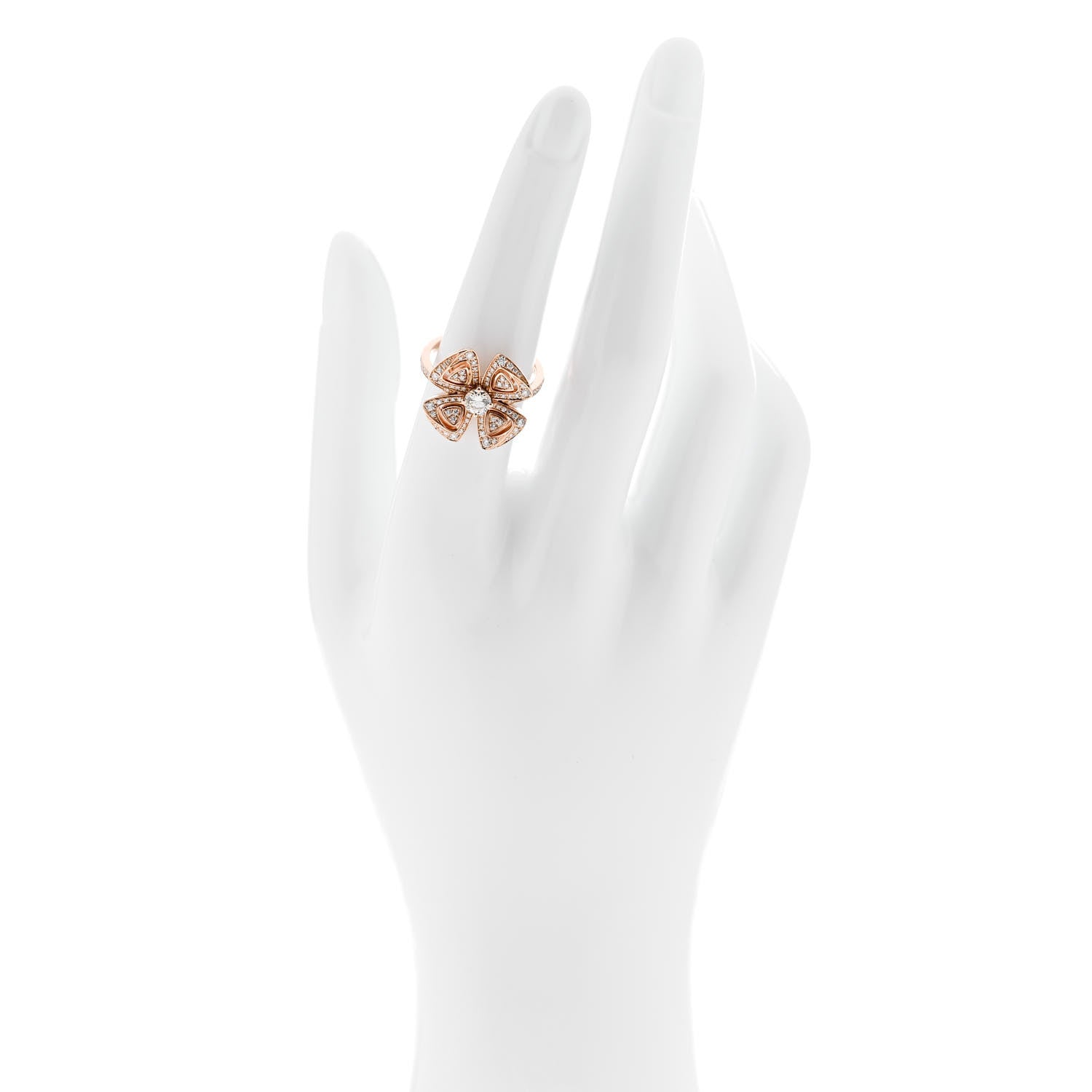 Bulgari 18K Rose Gold Diamond Fiorever Pave Ring 54 6.75 2 of 6