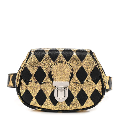Gucci Metallic Cracked Calfskin Belt Bag Gold Black 1 of 9