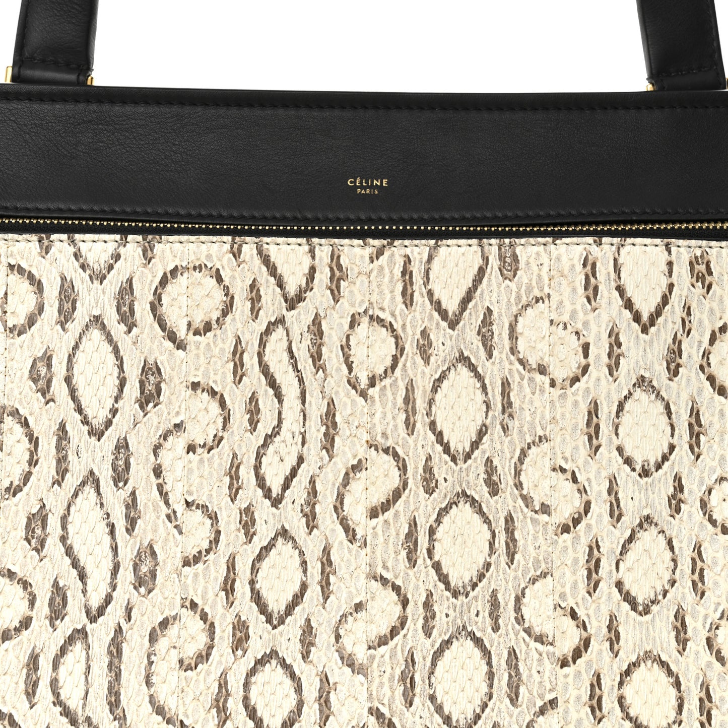 Snakeskin Medium Edge Shoulder Bag Natural Black