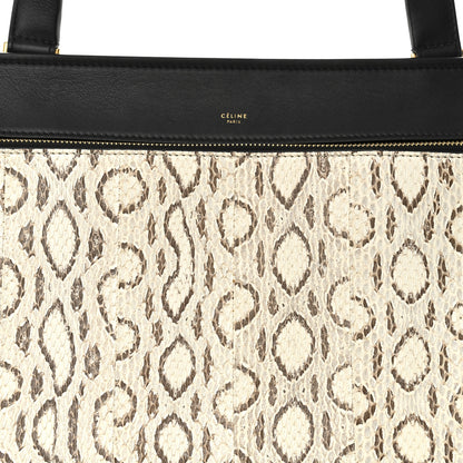 Celine Snakeskin Medium Edge Shoulder Bag Natural Black 8 of 12