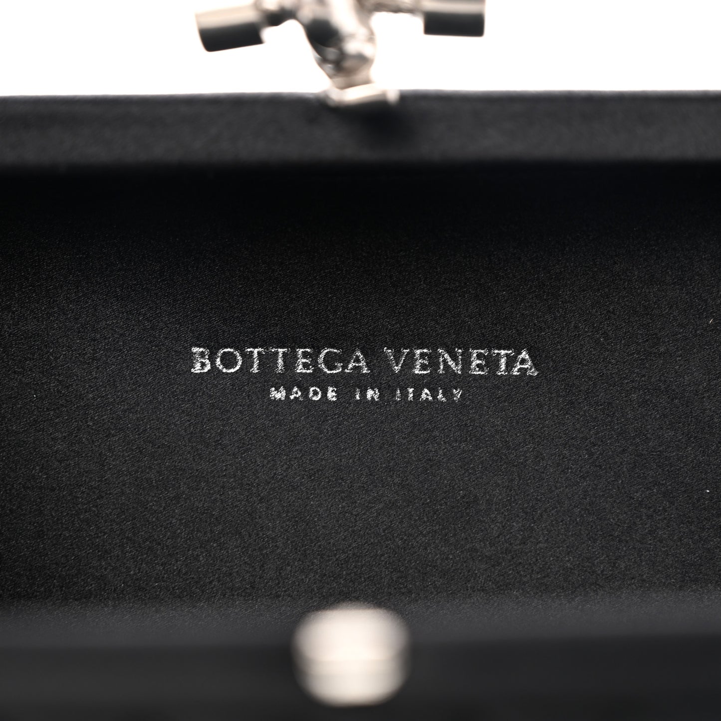 Satin Intreccio Impero Knot Clutch Black