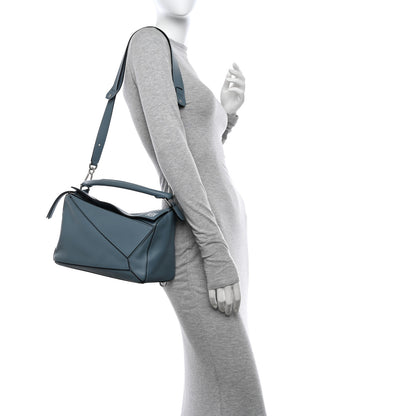 Loewe Calfskin Medium Puzzle Bag Stone Blue 2 of 16