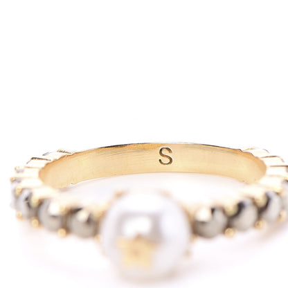 Christian Dior Pearl Crystal Ring S Gold 5 of 5