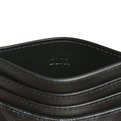 Christian Dior Coated Canvas Calfskin CD Diamond Card Holder Black 6 of 8