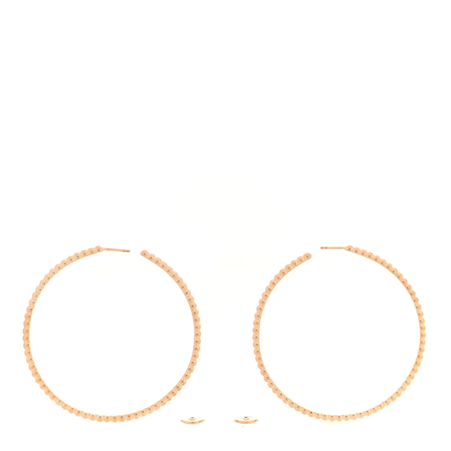 18K Rose Gold Large Perlee Hoop Earrings