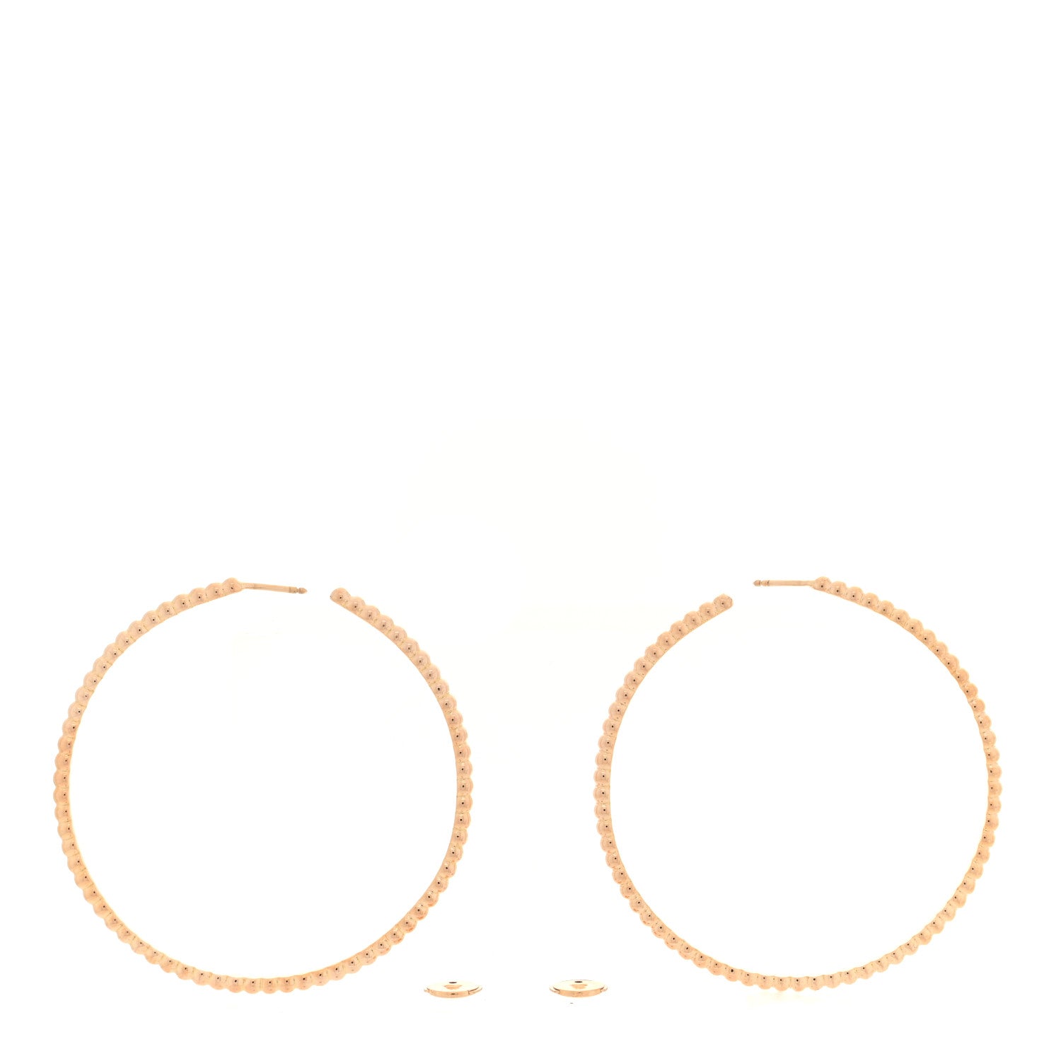Van Cleef & Arpels 18K Rose Gold Large Perlee Hoop Earrings 3 of 4