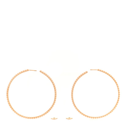 Van Cleef & Arpels 18K Rose Gold Large Perlee Hoop Earrings 3 of 4
