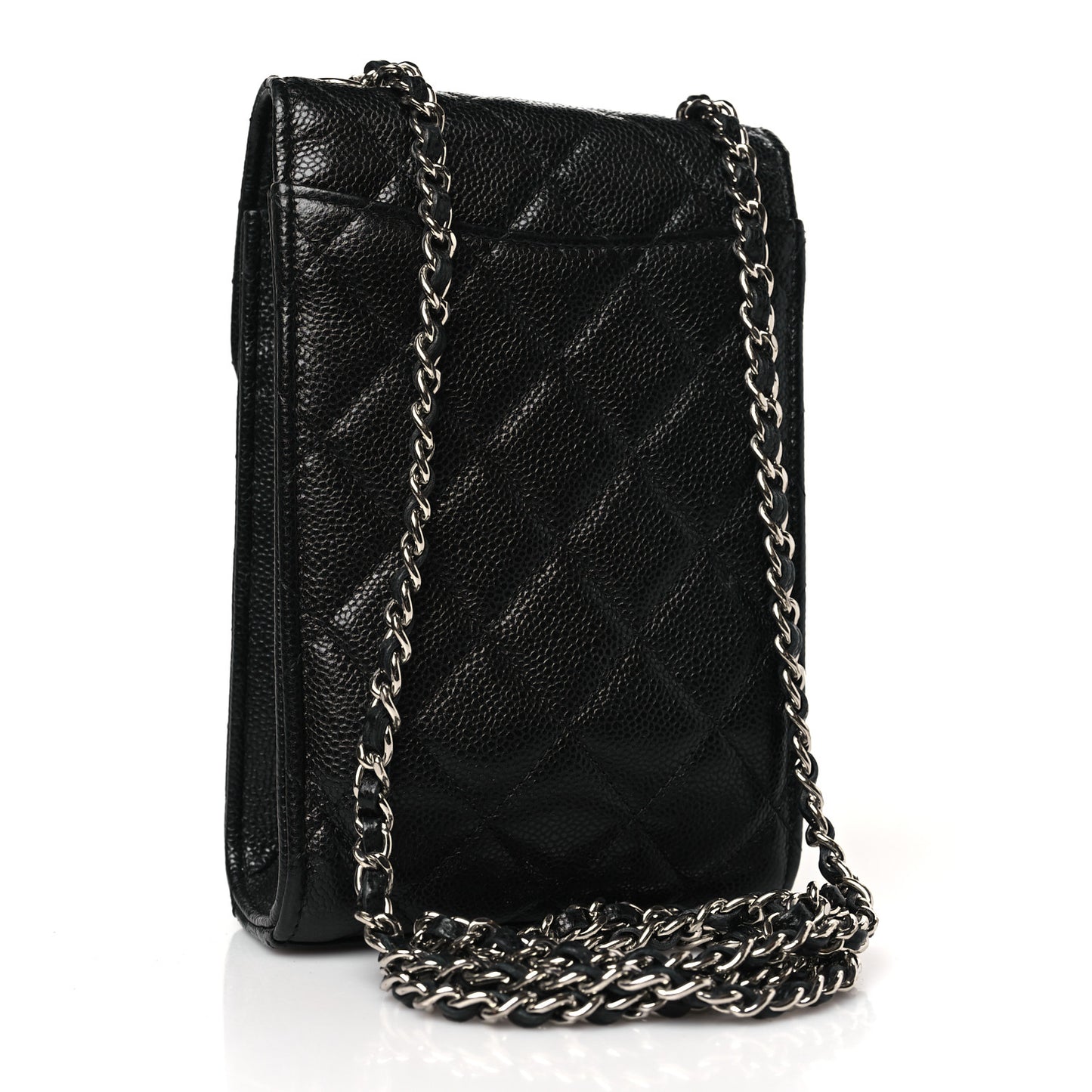 Caviar Quilted Classic Phone Holder Black