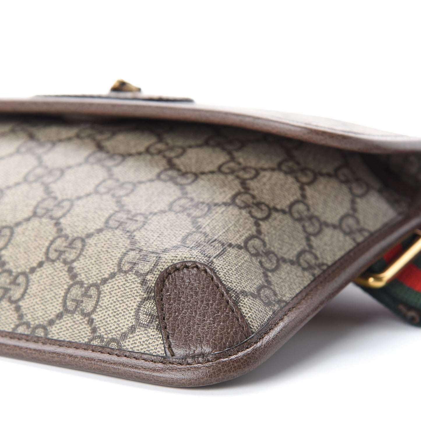 GG Supreme Monogram Neo Vintage Web Belt Bag Brown