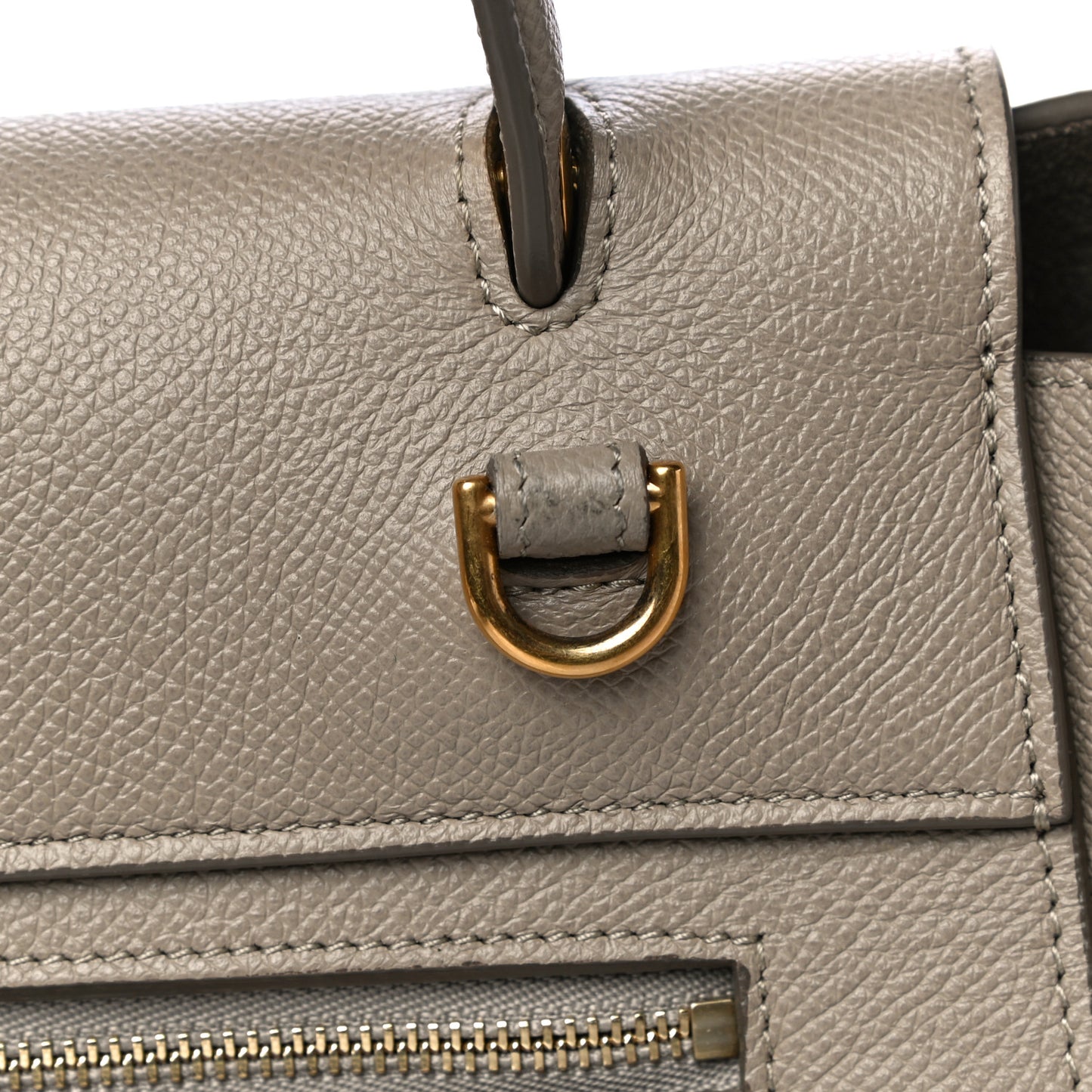 Grained Calfskin Micro Belt Bag Light Taupe