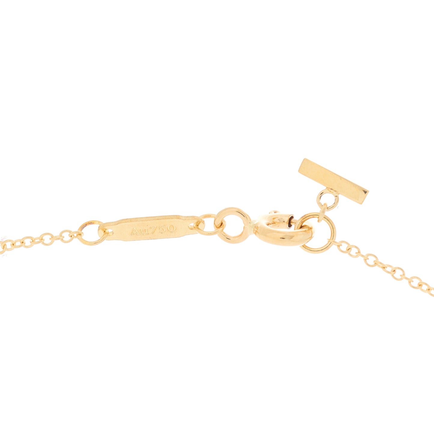 18K Yellow Gold Small T Smile Pendant Necklace