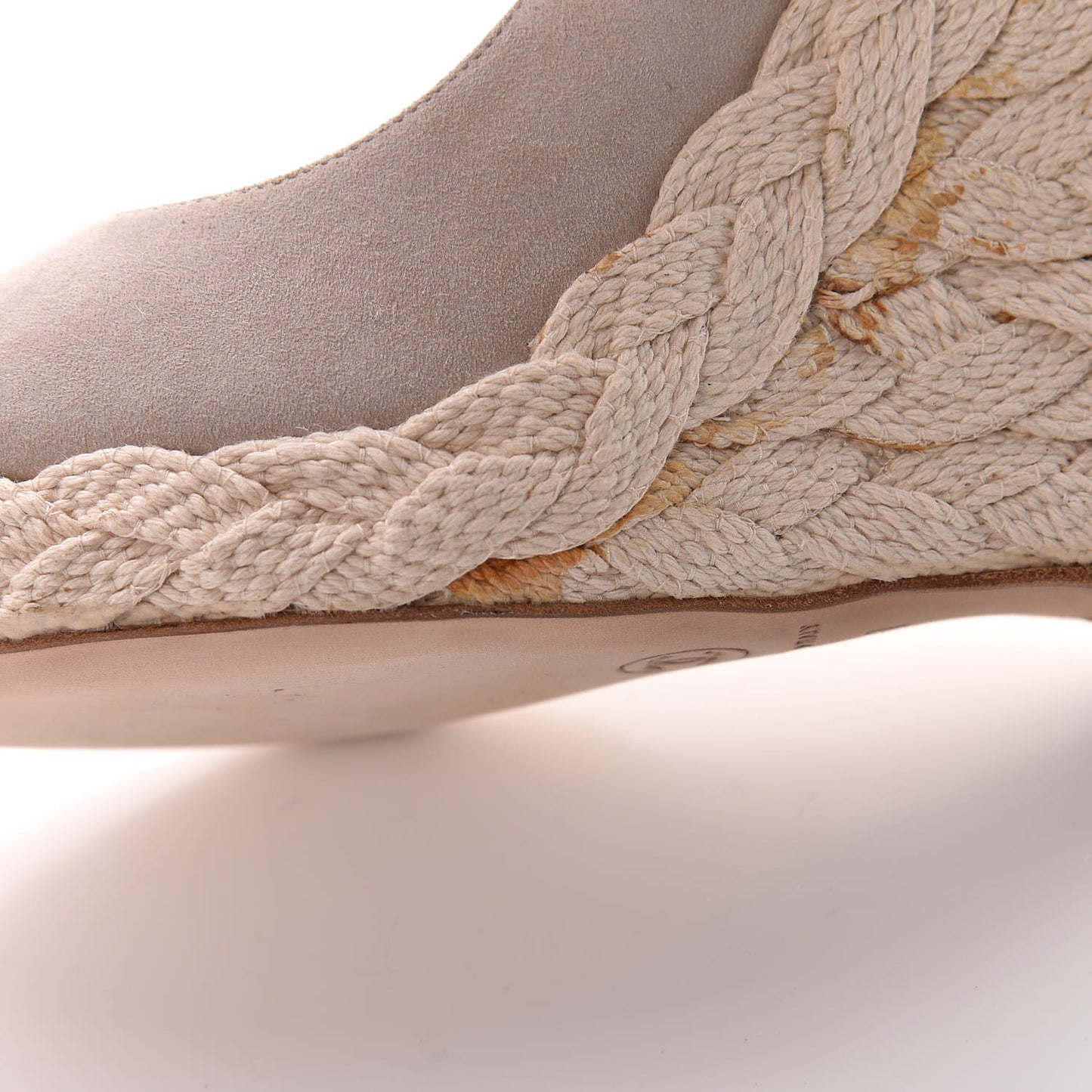 Suede Cap Toe CC Wedge Espadrilles 37 Grey Black
