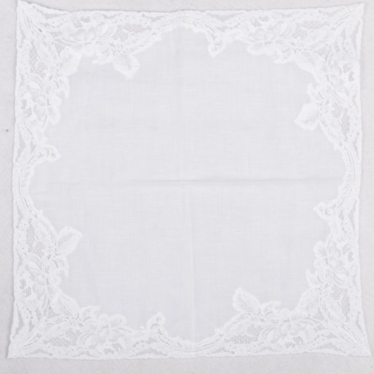 Cotton Lace Handkerchief Scarf White
