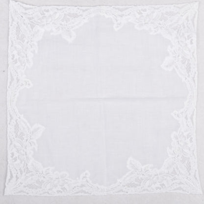 Hermes Cotton Lace Handkerchief Scarf White 2 of 4