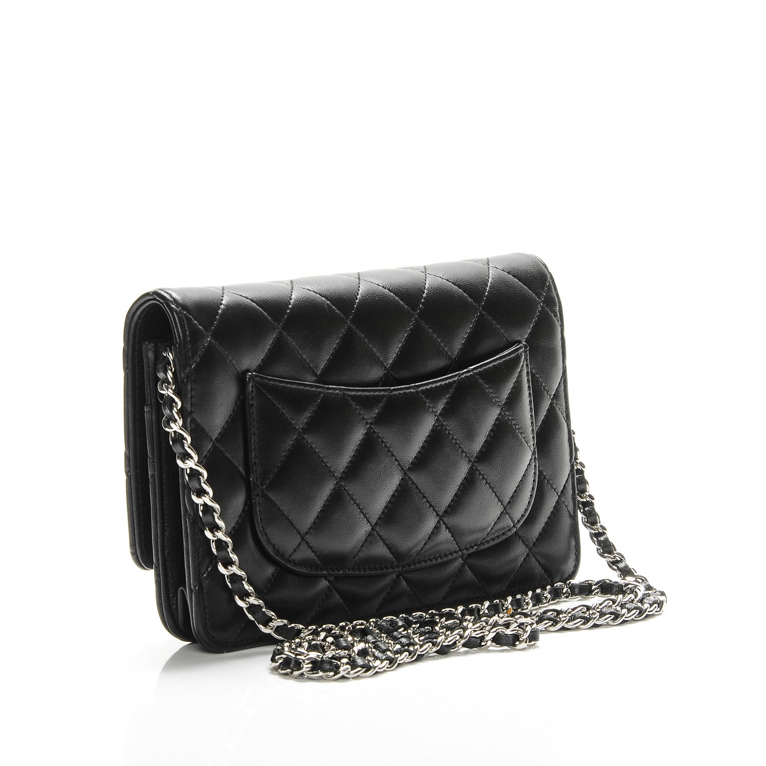 Chanel Lambskin Quilted Wallet On Chain WOC Black 3 of 8