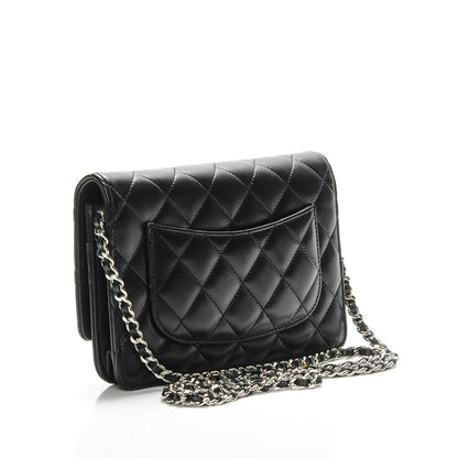 Chanel Lambskin Quilted Wallet On Chain WOC Black 3 of 8