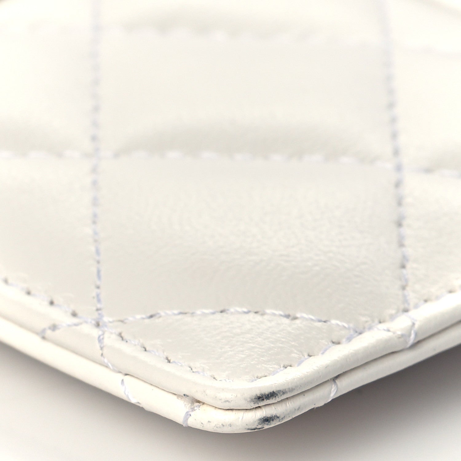 Chanel Lambskin Quilted Camellia Bow Card Holder On Chain White 9 of 11