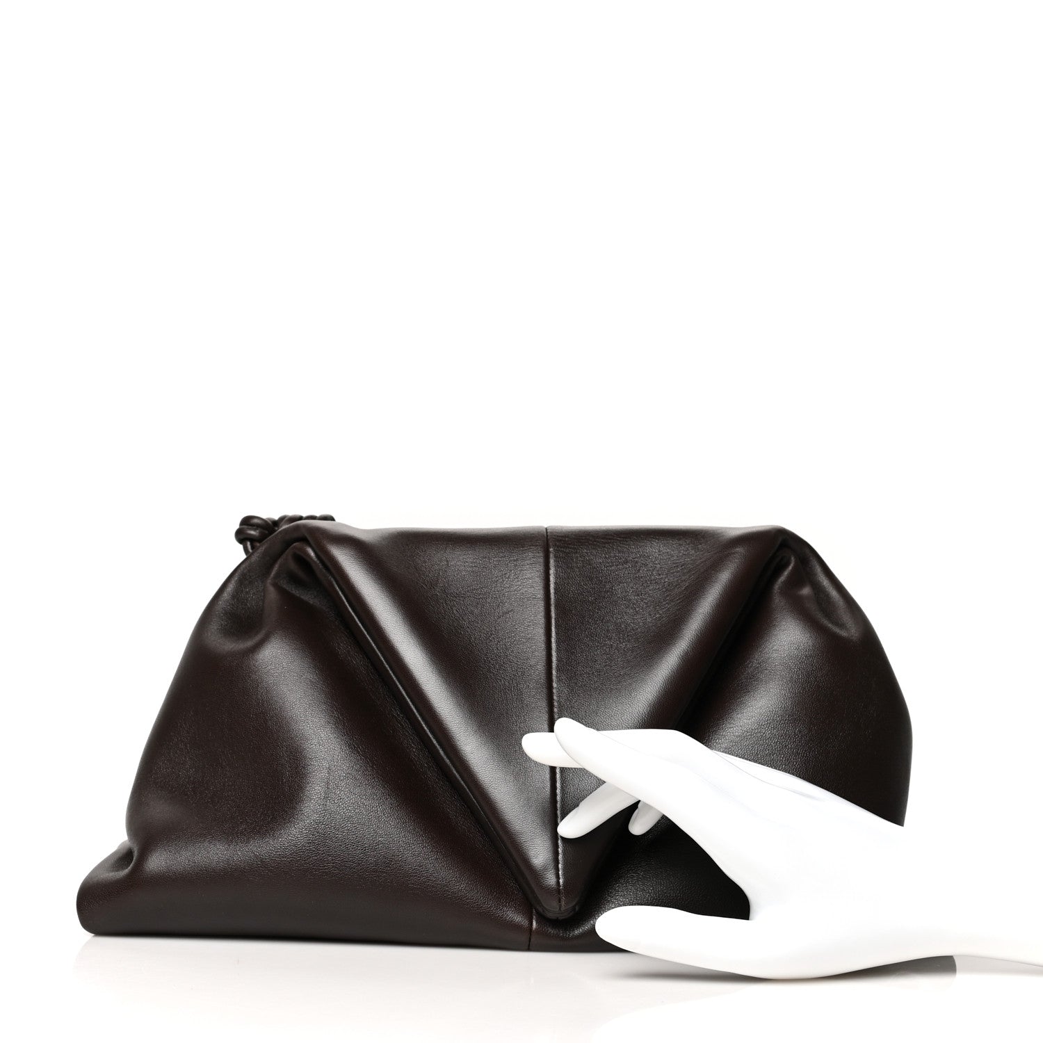 Bottega Veneta Lambskin BV Trine Clutch Fondente 2 of 9