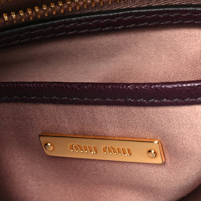 Miu Miu Goatskin Madras Shopping Tote Astrale Rosa 6 of 13