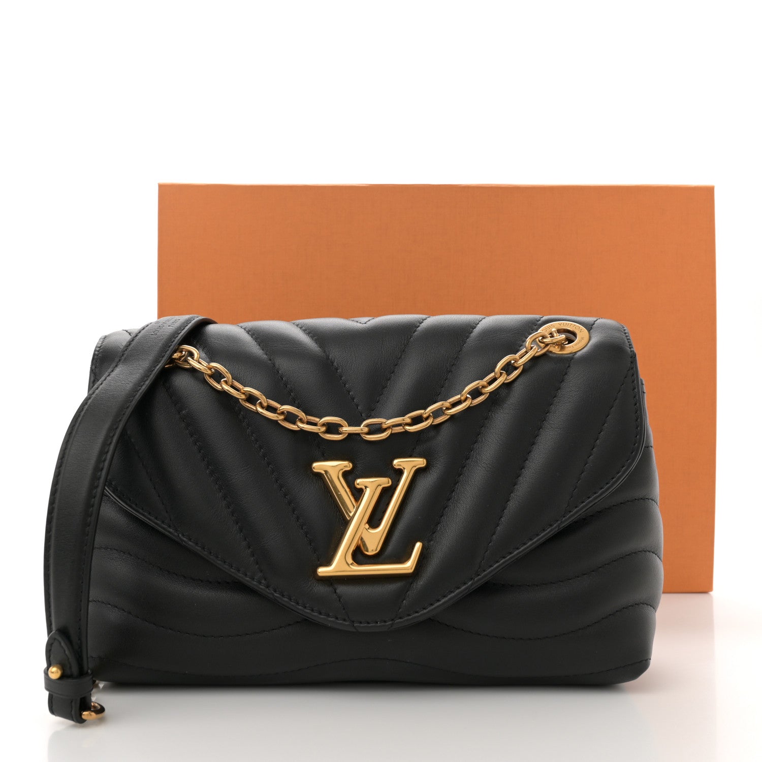 Louis Vuitton Calfskin New Wave Chain Bag MM NM Black 12 of 12