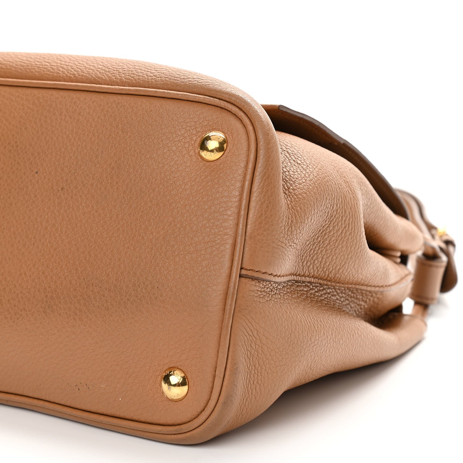 Prada Vitello Daino Flap Shoulder Bag Caramel 10 of 13