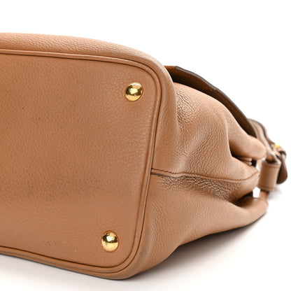 Prada Vitello Daino Flap Shoulder Bag Caramel 10 of 13