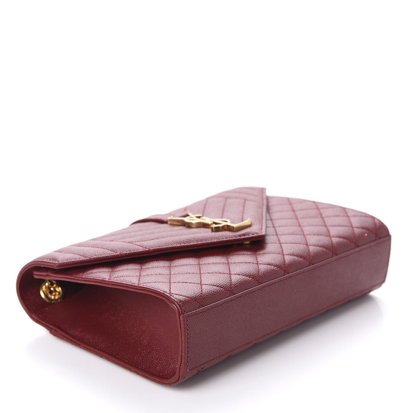 Grain De Poudre Textured Mixed Matelasse Triquilt Medium Monogram Satchel Oxblood
