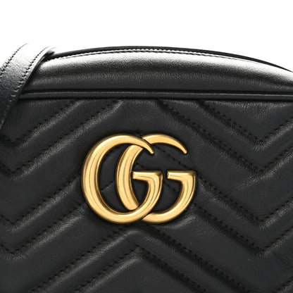 Gucci Calfskin Matelasse Small GG Marmont Chain Shoulder Bag Black 8 of 12