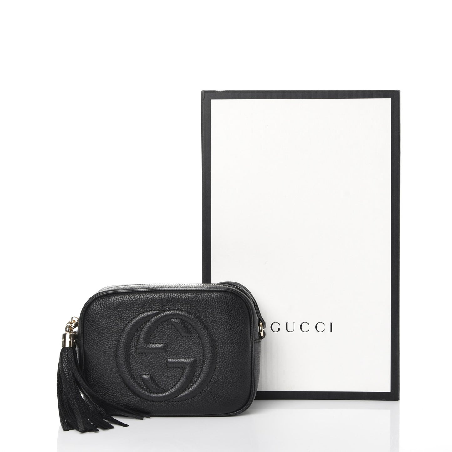 Pebbled Calfskin Small Soho Disco Bag Black