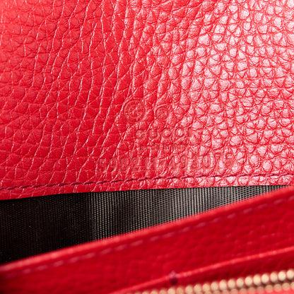 Gucci Pebbled Calfskin Soho Wallet on Chain Tabasco Red 6 of 10