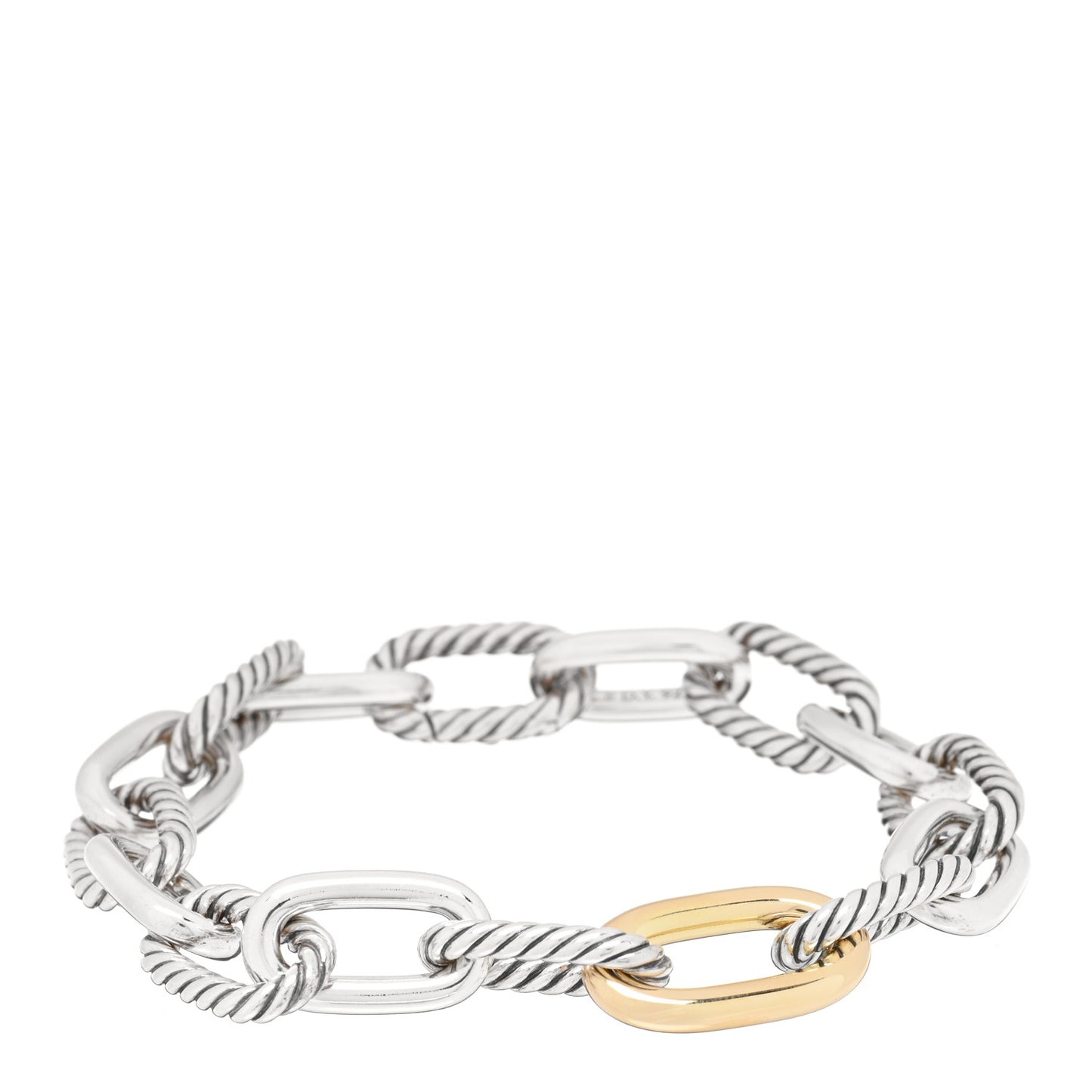 Sterling Silver 18K Yellow Gold 11mm Madison Chain Bracelet