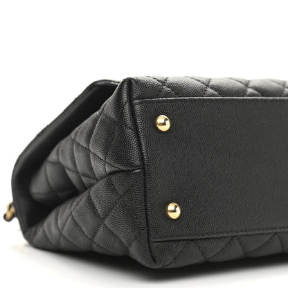 Chanel Caviar Lizard Quilted Small Coco Handle Flap Black 9 of 12