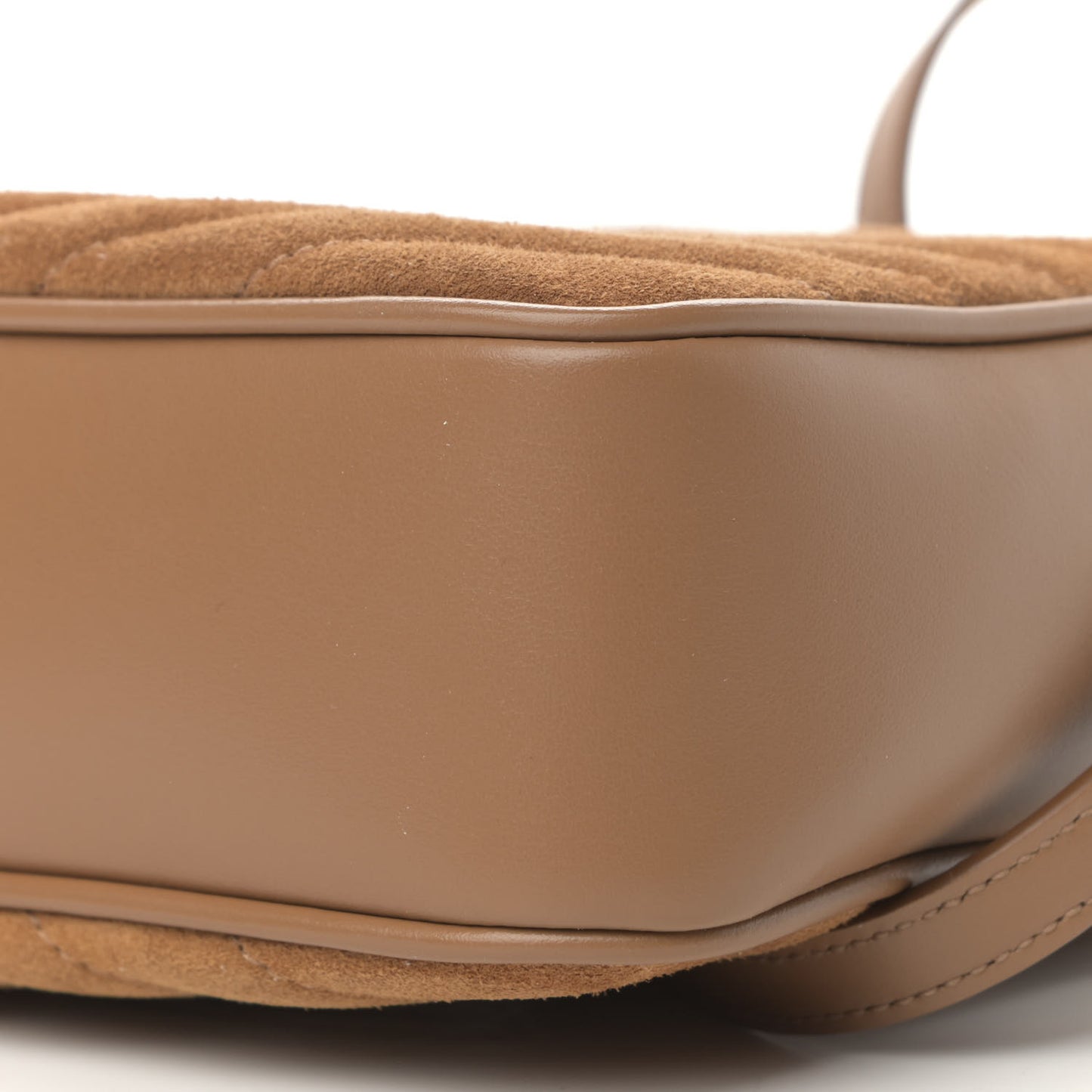 Suede Matelasse Monogram Lou Camera Bag Cinnamon