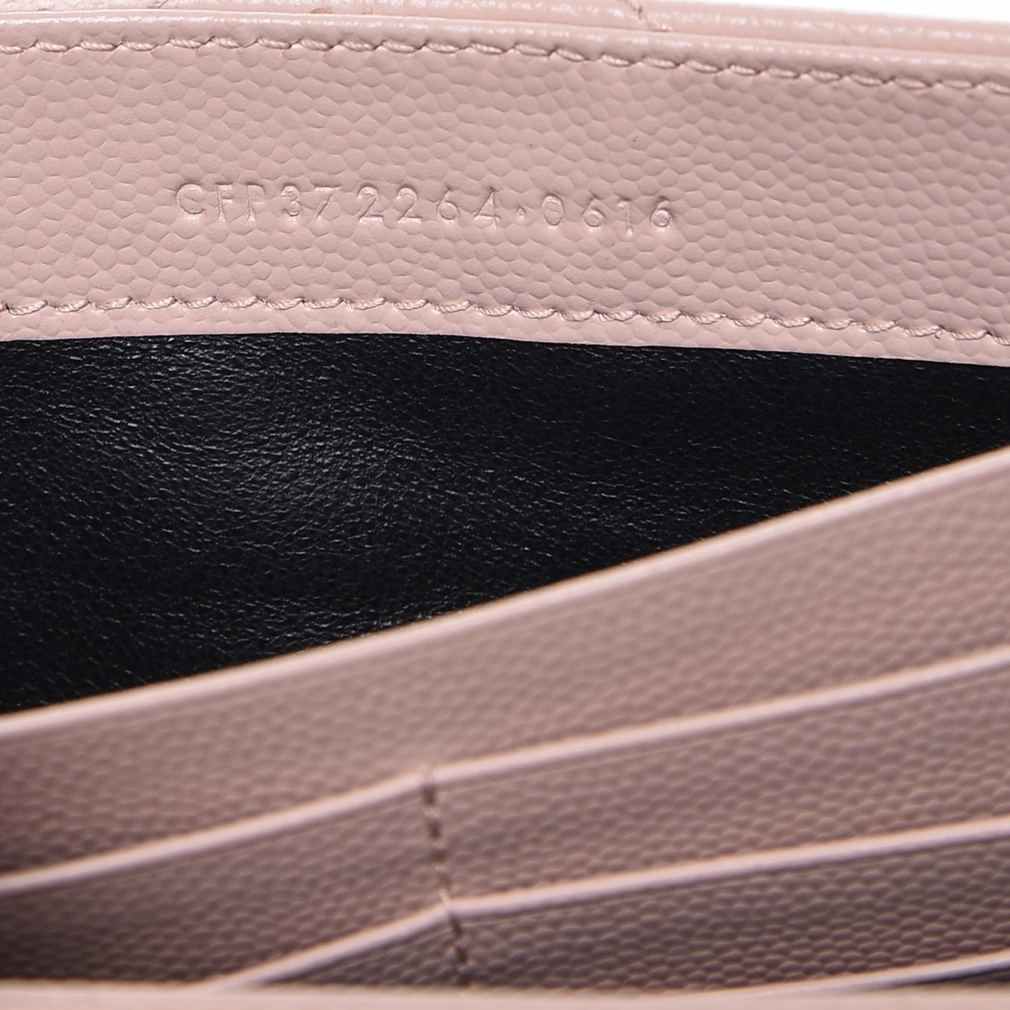 Grain De Poudre Matelasse Chevron Monogram Flap Wallet Pale Pink