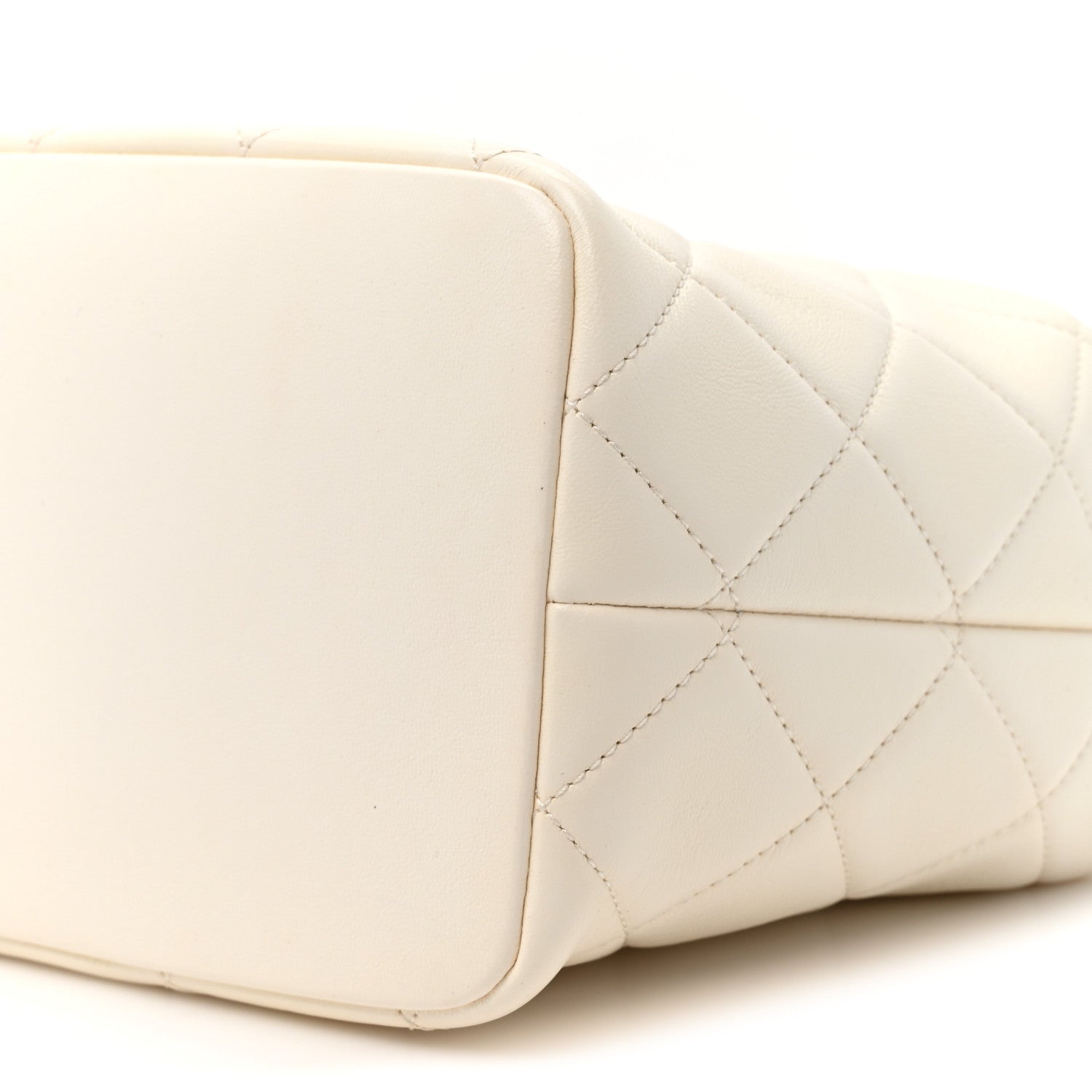 Chanel Lambskin Quilted CC Crystal Signature Chain Hobo White 9 of 10