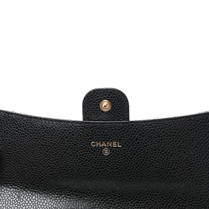 Chanel Caviar Quilted Large Gusset Flap Wallet Black 6 of 9