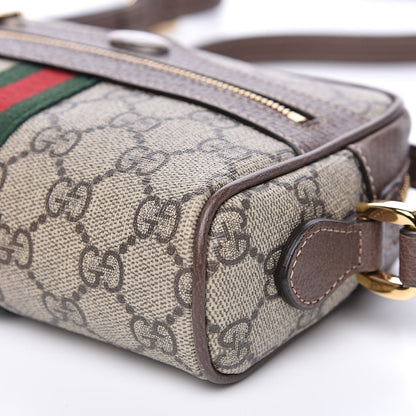 Gucci GG Supreme Monogram Web Mini Ophidia Shoulder Bag Brown 9 of 11