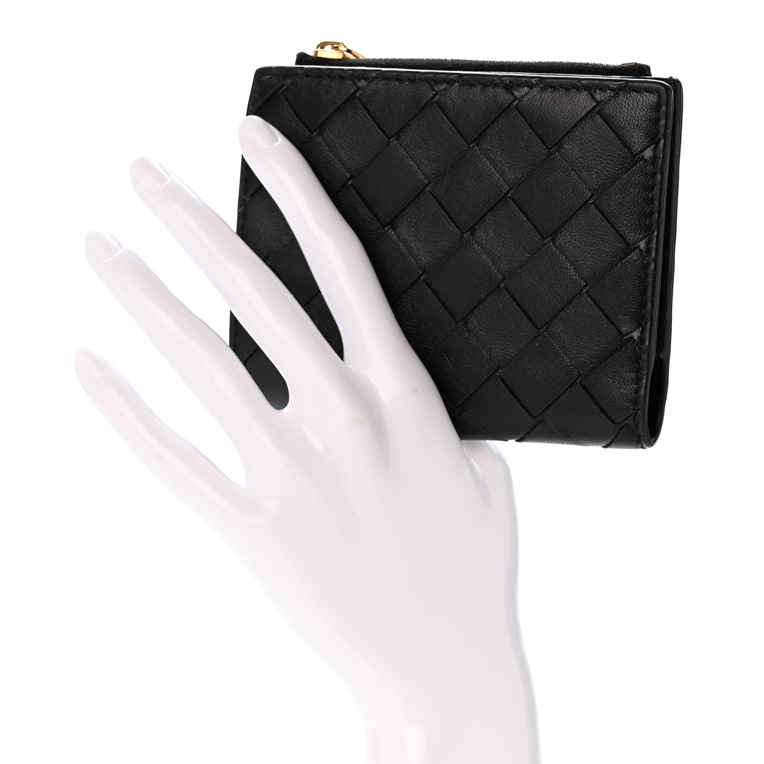 Bottega Veneta Nappa Intrecciato Medium Bi-Fold Zip Wallet Black 2 of 10