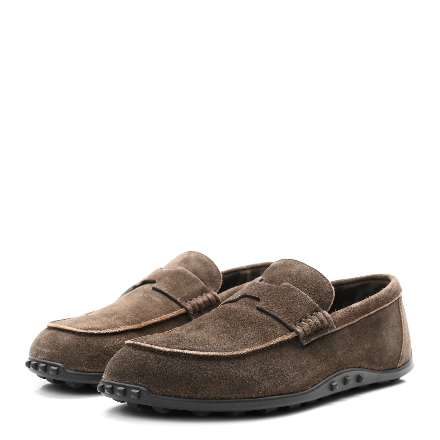 Hermes Suede Calfskin Mens Lazy Loafers 42 Ecorce 4 of 11