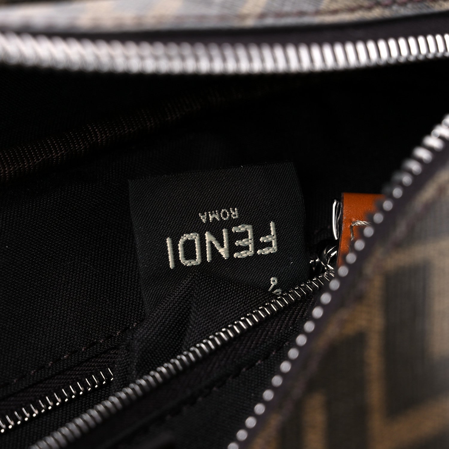 Fendi Glazed Fabric Vitello King FF 1974 Diagonal Belt Bag Tobacco Moro Cuoio 8 of 11