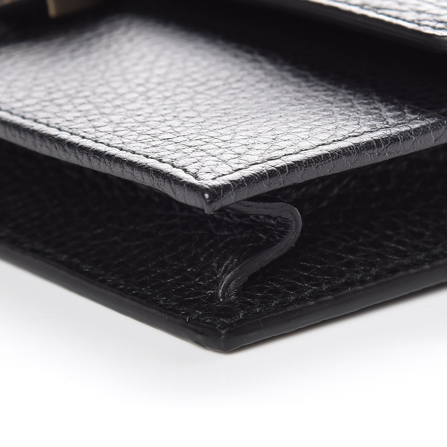 Gucci Dollar Calfskin Interlocking G Chain Wallet Black 9 of 10