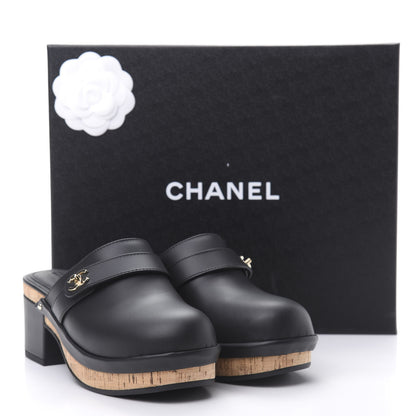 Chanel Calfskin CC Turn Lock Clogs 37 Black 10 of 10