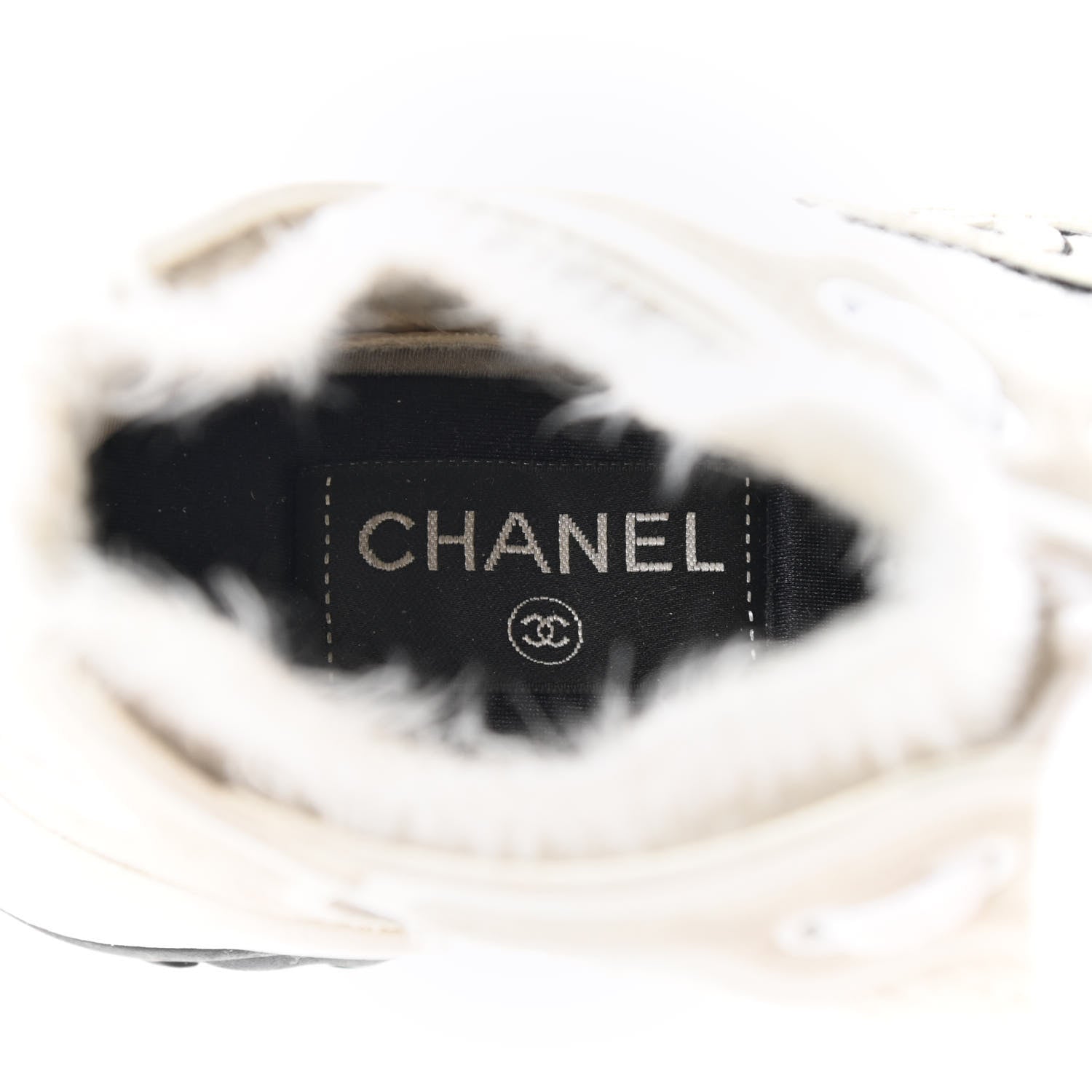 Chanel Suede Calfskin Stretch Fabric CC Sneakers 36.5 White 6 of 7